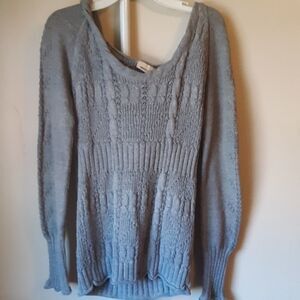 DKNY Y2K 90'S VINTAGE GREY HOODED KNIT SWEATER S